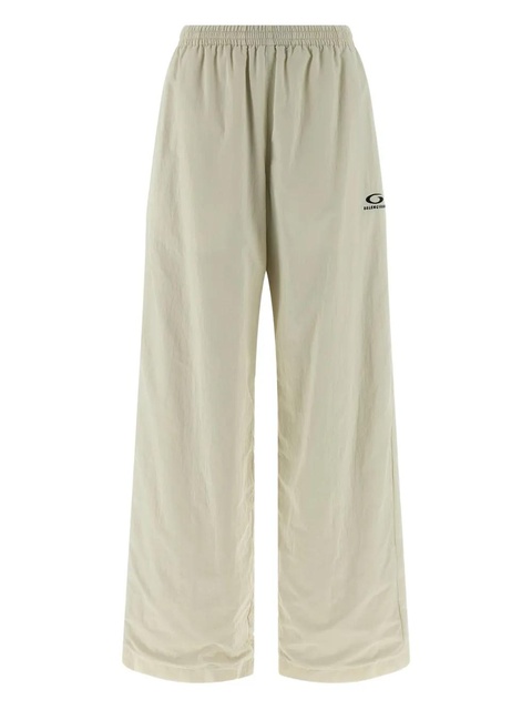 Balenciaga wrinkled-effect logo-embroidery trousers - Neutrals - zdjęcie produktu nr 1