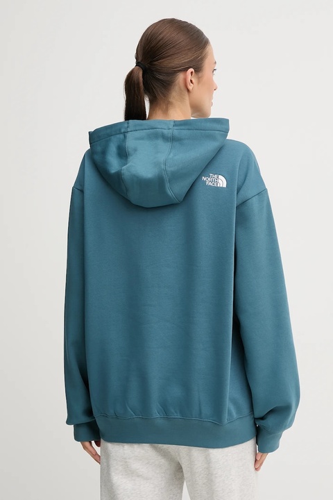 The North Face bluza Essential damska kolor zielony z kapturem gładka NF0A89ENBQ51 - zdjęcie produktu nr 2