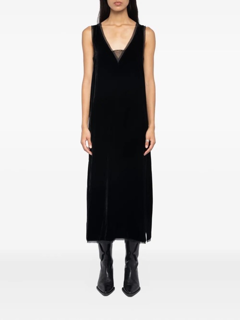 Zadig&Voltaire lace-trimmed slip midi dress - Black - zdjęcie produktu nr 2
