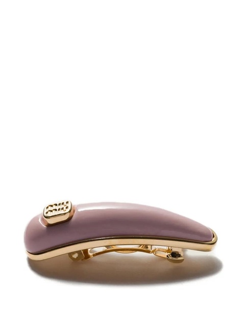 Miu Miu logo-detail leather hair clip - Pink - zdjęcie produktu nr 2