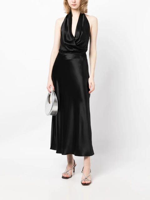 Reformation Layla silk midi skirt - Black - zdjęcie produktu nr 1