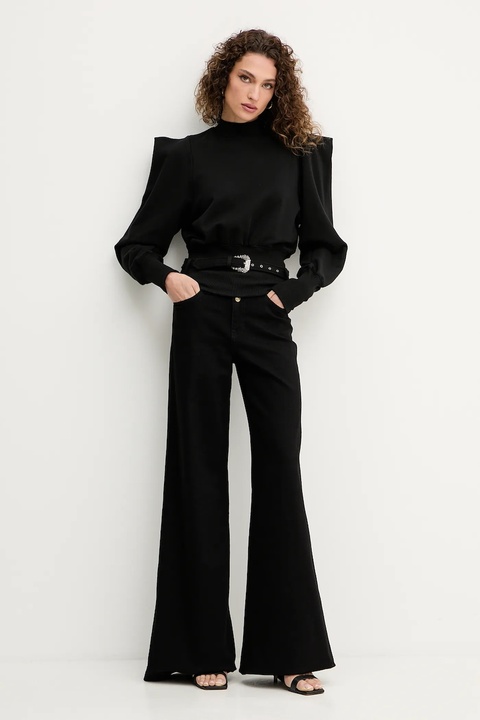 Versace Jeans Couture bluza bawełniana damska kolor czarny gładka 79HAI300 F0010 - zdjęcie produktu nr 2