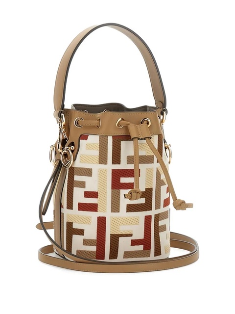 FENDI Mon Tresor FFembroidery mini bucket bag - Neutrals - zdjęcie produktu nr 1