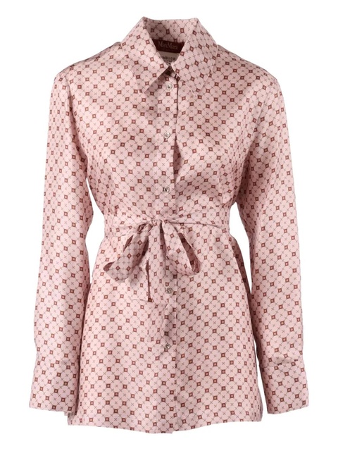 Max Mara Boccale belted geometric-print shirt - Pink - zdjęcie produktu nr 1