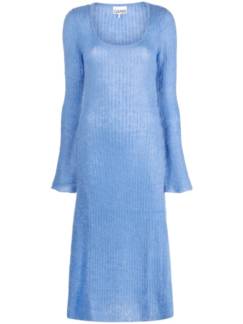 GANNI brushed ribbed mididress - Blue - zdjęcie produktu nr 1