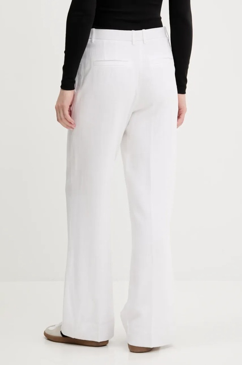 Abercrombie & Fitch spodnie lniane damskie kolor biały szerokie high waist KI156-5177 - zdjęcie produktu nr 2