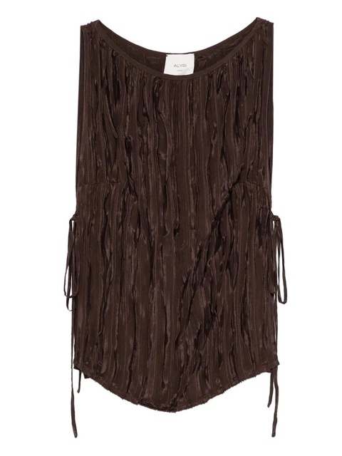 Alysi tie-detail pleated top - Brown - zdjęcie produktu nr 1