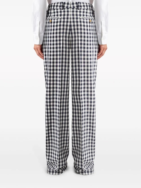 ETRO gingham-print straight trousers - Blue - zdjęcie produktu nr 2