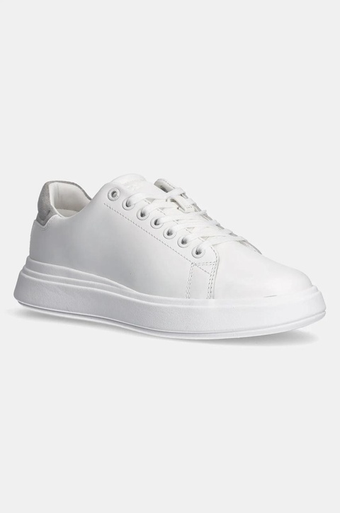 Calvin Klein sneakersy skórzane CUPSOLE LACE UP - SUEDE BT kolor biały HW0HW02404 - zdjęcie produktu nr 1