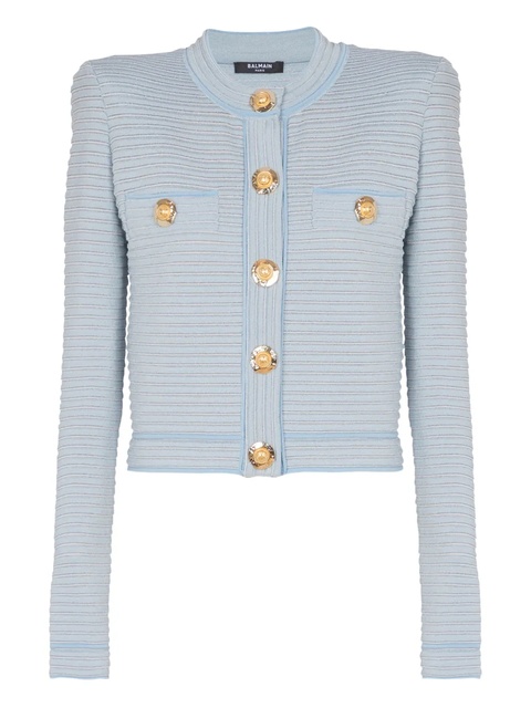 Balmain cropped cardigan - Blue - zdjęcie produktu nr 1