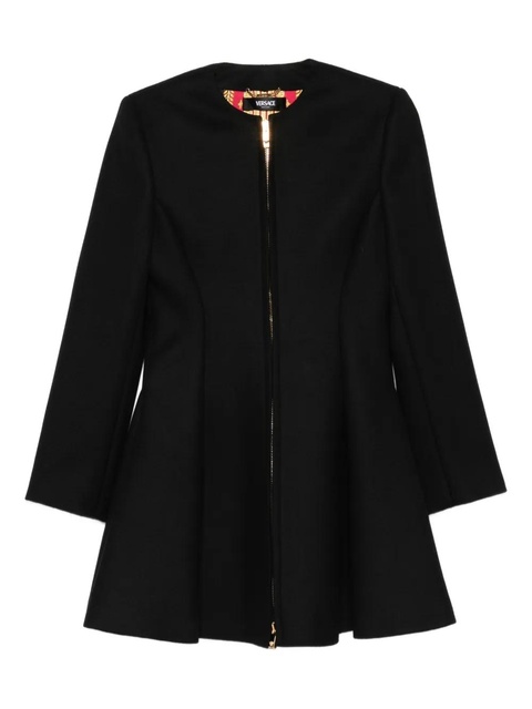 Versace zip-front flared coat - Black - zdjęcie produktu nr 1