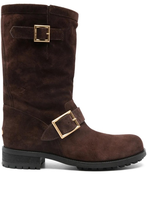 Jimmy Choo buckle biker suede boots - Brown - zdjęcie produktu nr 1
