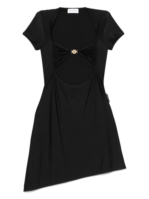 Marine Serre open-chest draped mini dress - Black - zdjęcie produktu nr 1
