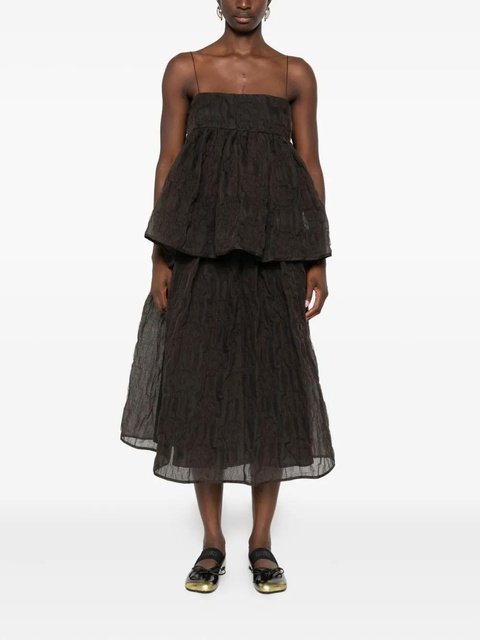 Cecilie Bahnsen Veronica matelassé-effect tank top - Brown - zdjęcie produktu nr 2