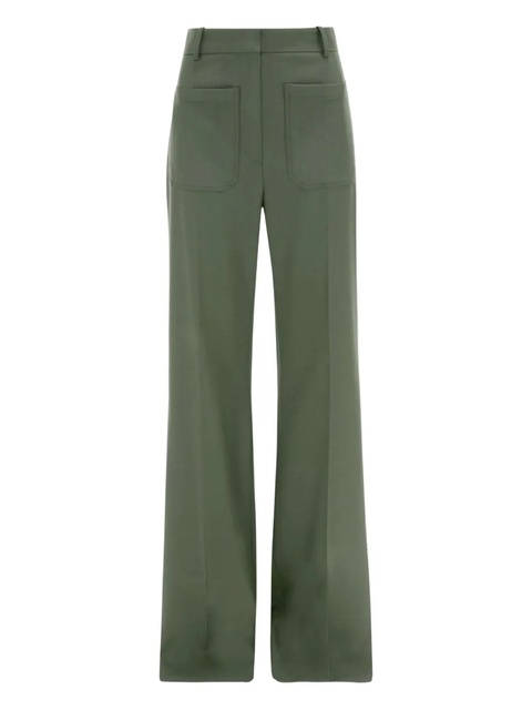 Victoria Beckham pocket-detail wide-leg trousers - Green - zdjęcie produktu nr 1
