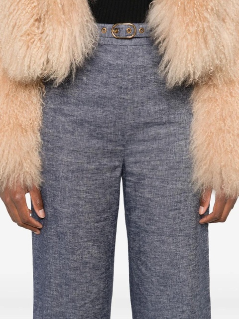 ZIMMERMANN Hypnotic belted flared trousers - Blue - zdjęcie produktu nr 2