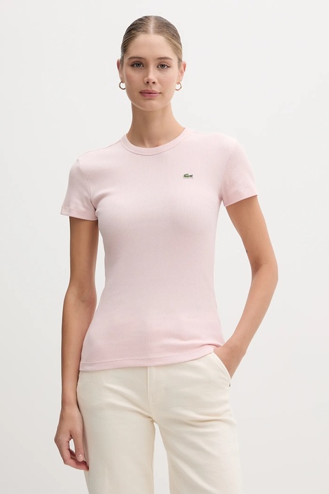 Lacoste t-shirt bawełniany damski kolor różowy TF5538 - zdjęcie produktu nr 1