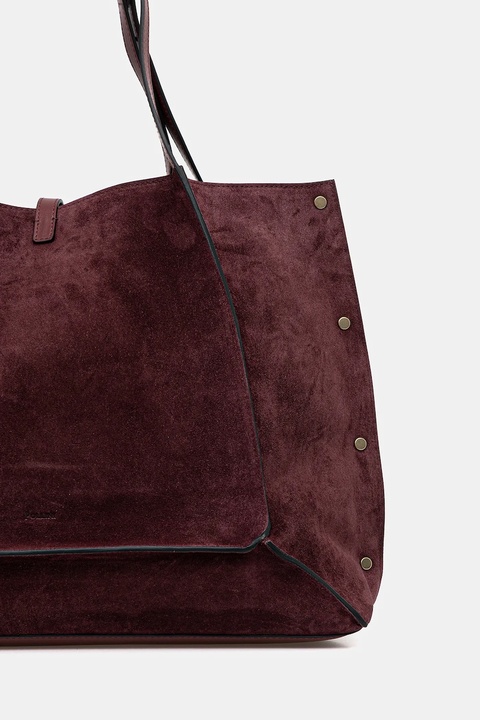 Pollini torebka zamszowa kolor bordowy PC4415PP0N QI1 - zdjęcie produktu nr 2