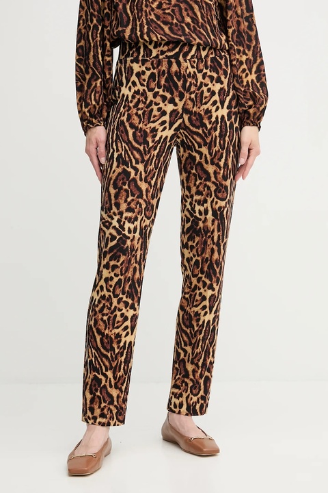Joseph Ribkoff spodnie damskie kolor brązowy dopasowane high waist 253269 - zdjęcie produktu nr 1