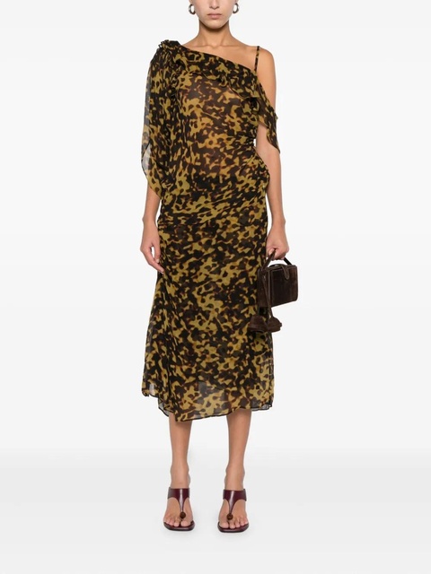 Christopher Esber printed ruched midi skirt - Brown - zdjęcie produktu nr 2
