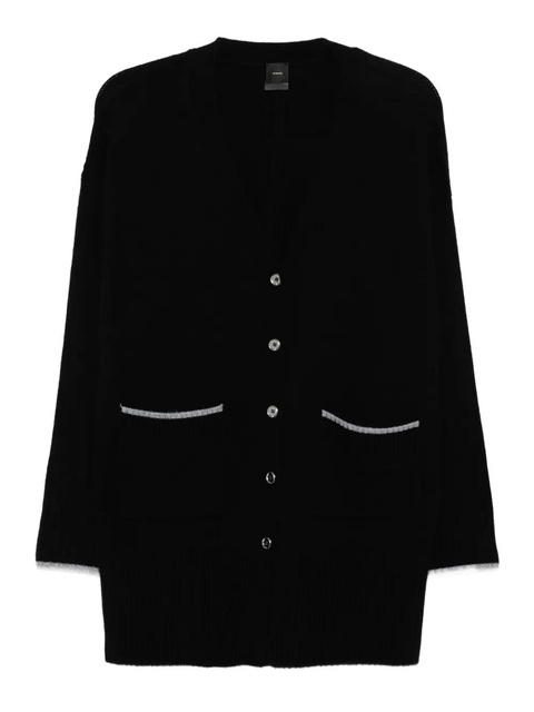 PINKO ribbed-knit cardigan - Black - zdjęcie produktu nr 1