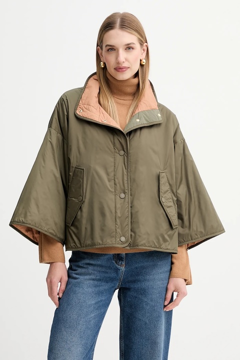 Weekend Max Mara kurtka dwustronna RONCO kolor zielony przejściowa oversize 2525486011600 - zdjęcie produktu nr 1