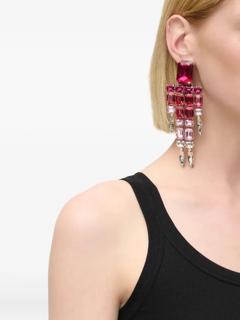 AREA crystal chandelier earrings - Pink - zdjęcie produktu nr 2