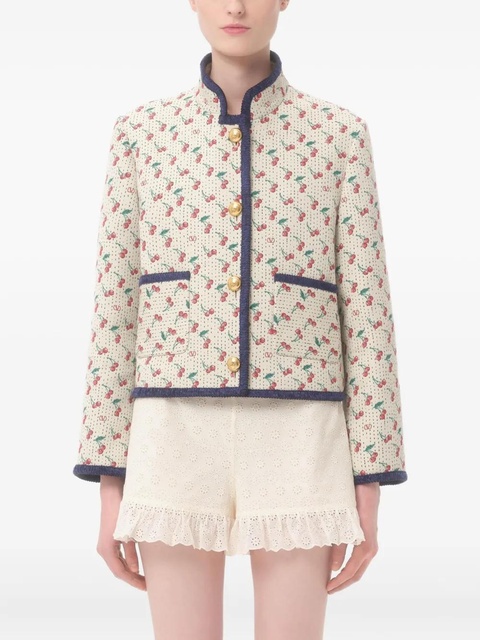 Valentino Garavani Cherrific-jacquard padded caban jacket - Neutrals - zdjęcie produktu nr 2