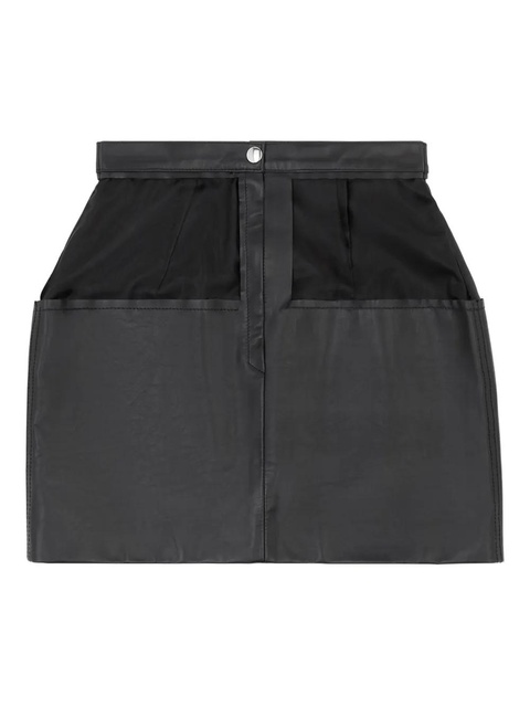 MM6 Maison Margiela leather panelled mini straight skirt - Black - zdjęcie produktu nr 1