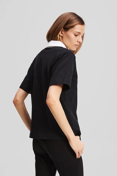 Karl Lagerfeld t-shirt bawełniany damski kolor czarny A3W17113 - zdjęcie produktu nr 1