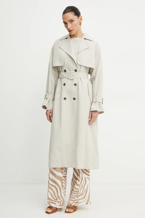 Guess trencz AMIRA damski kolor beżowy przejściowy oversize W5GL33 WHAE2 - zdjęcie produktu nr 1