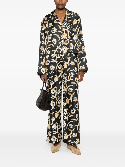 Nanushka elastic-waist floral-print straight trousers - Black - zdjęcie produktu nr 2