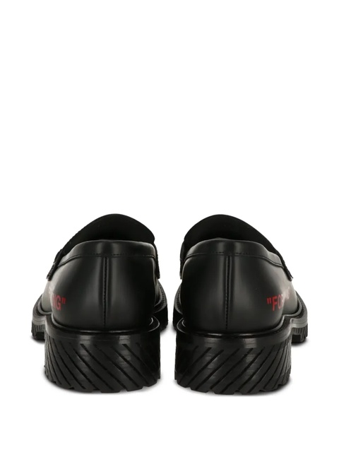 Off-White slogan-print loafers - Black - zdjęcie produktu nr 2