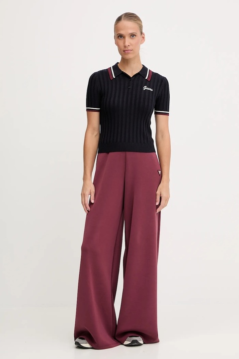 Guess polo z dodatkiem wełny SABINA damski kolor granatowy V5BP04 Z1152 - zdjęcie produktu nr 1