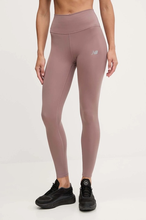 New Balance legginsy treningowe damskie kolor brązowy z nadrukiem WP51126EAS - zdjęcie produktu nr 1