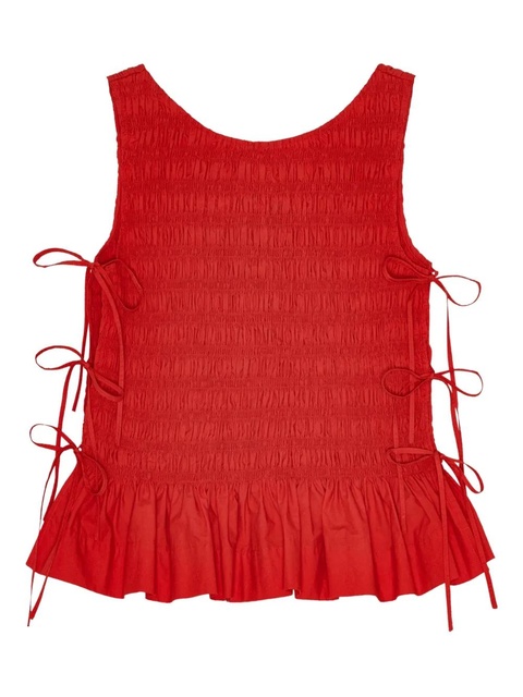 GANNI chambray seersucker top - Red - zdjęcie produktu nr 1