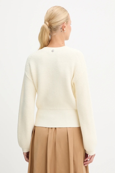 Twinset sweter z domieszką wełny damski kolor beżowy ciepły 252AT3120 - zdjęcie produktu nr 2