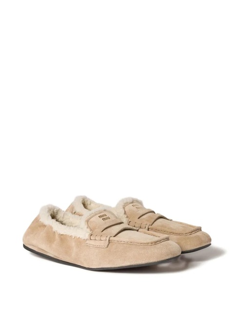 Miu Miu suedde loafers - Neutrals - zdjęcie produktu nr 2