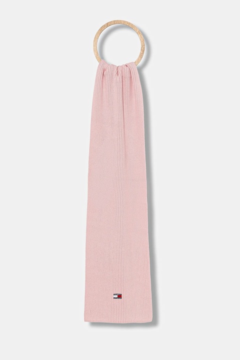 Tommy Jeans szalik bawełniany damski kolor różowy gładki AW0AW18045 - zdjęcie produktu nr 2