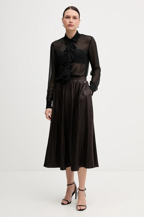 Sisley koszula damska kolor czarny regular z kołnierzykiem klasycznym 5NOXLQ09T - zdjęcie produktu nr 2