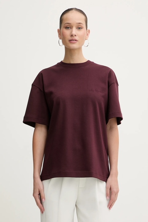 La Mania t-shirt bawełniany BABES damski kolor bordowy BABES - zdjęcie produktu nr 1