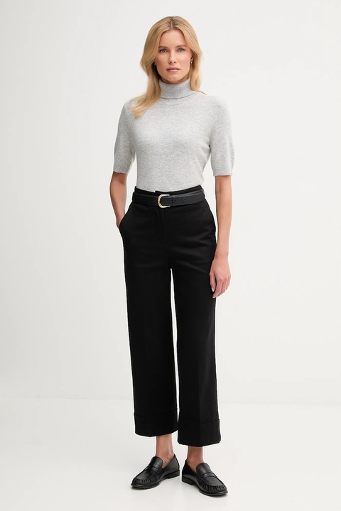 United Colors of Benetton sweter z dodatkiem wełny dziecięcy damski kolor szary lekki z golfem 102HD203X - zdjęcie produktu nr 2