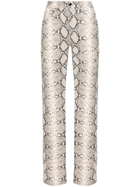 Marine Serre python-print trousers - Neutrals - zdjęcie produktu nr 1