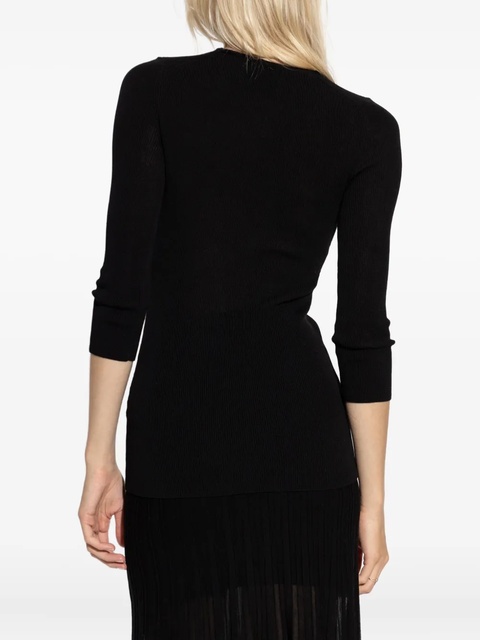 ISABEL MARANT ribbed V-neck top - Black - zdjęcie produktu nr 2