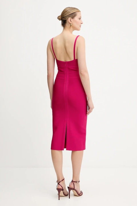 Herve Leger sukienka Alicia kolor różowy midi dopasowana HBB8524977 - zdjęcie produktu nr 2
