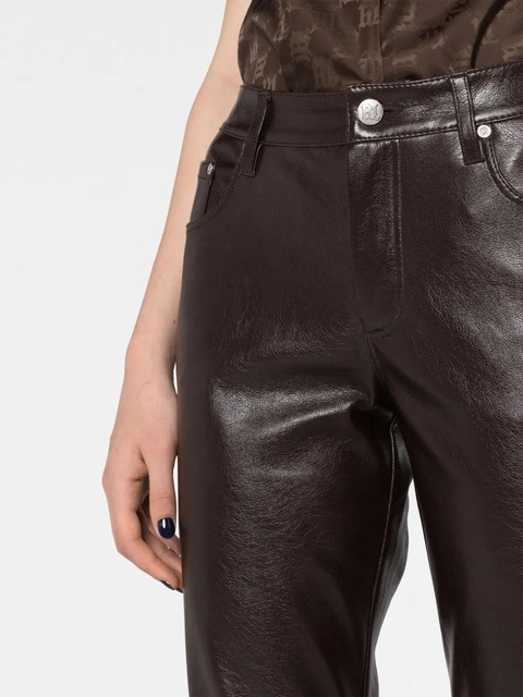 MISBHV faux-leather flared trousers - Brown - zdjęcie produktu nr 2