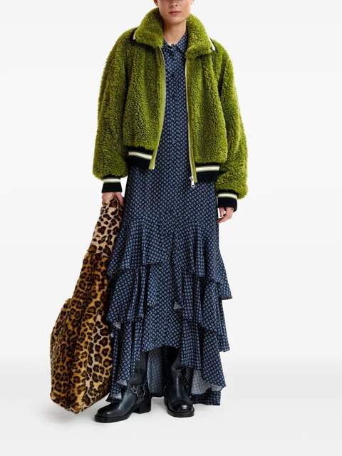 Essentiel Antwerp striped-details bomber jacket - Green - zdjęcie produktu nr 2