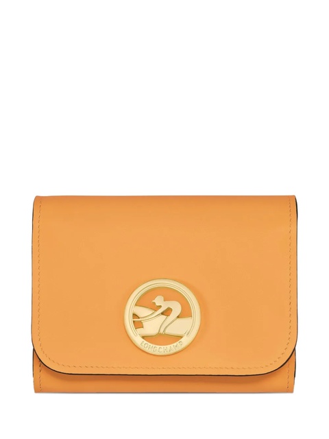 Longchamp logo-plaque tri-fold leather wallet - Orange - zdjęcie produktu nr 1