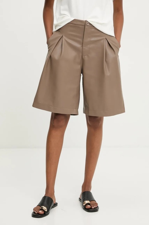 Answear Lab szorty damskie kolor beżowy gładkie high waist - zdjęcie produktu nr 1