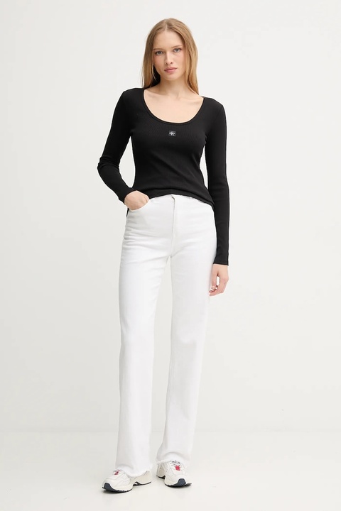 Calvin Klein Jeans longsleeve kolor czarny LV047D218G - zdjęcie produktu nr 2